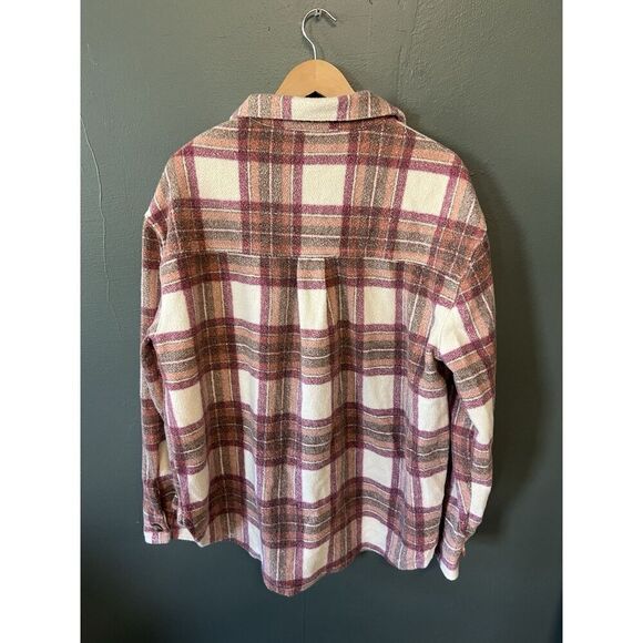 American Eagle Mens Red Plaid Shacket Button Up Flannel Size Large NWT - Picture 2 of 3